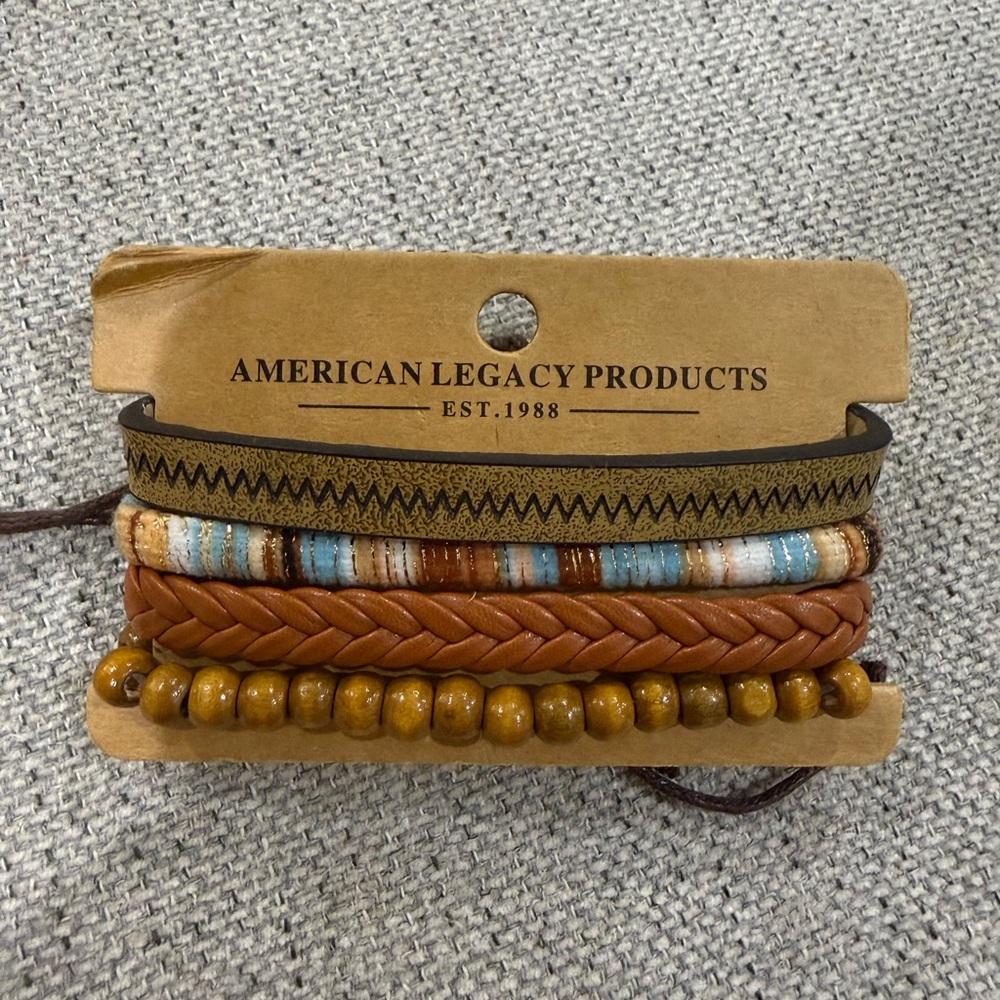 American Legacy Products Brown and Blue Bracelet Set
